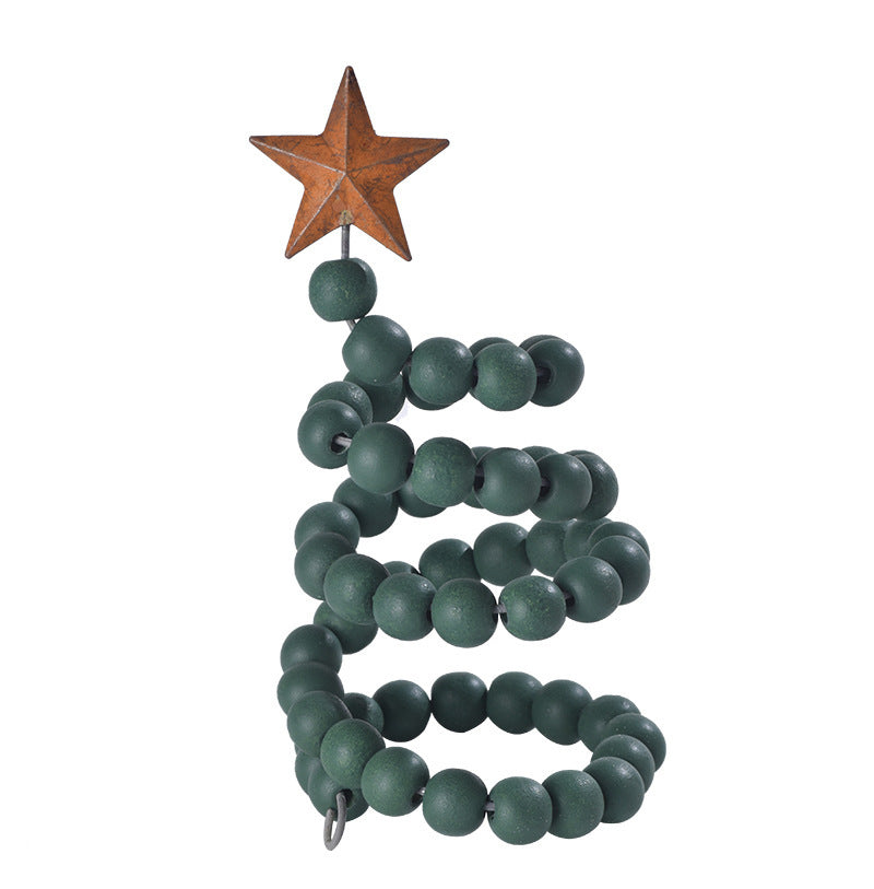 HKM-463763 Charming Wooden Christmas Ornaments with Wrought Iron Accents, 10x10x19cm