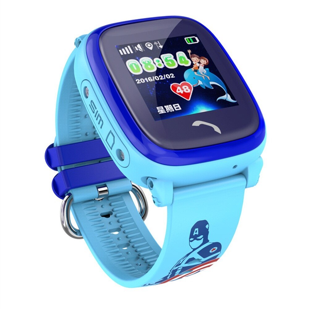 HKM-463827 Children's Waterproof Smart Watch with Touch Screen, Remote Monitoring, Location Tracking and Call Function - Blue/Purple