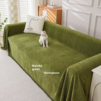HKM-463955 Chenille Herringbone Pattern Non-slip Sofa Cover - Stain Resistant All-inclusive Protection