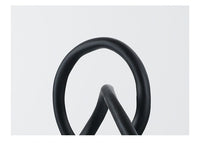 HKM-464083 Modern Black Resin Twisted Knot Abstract Geometric Ornament - Small and Large Sizes Available