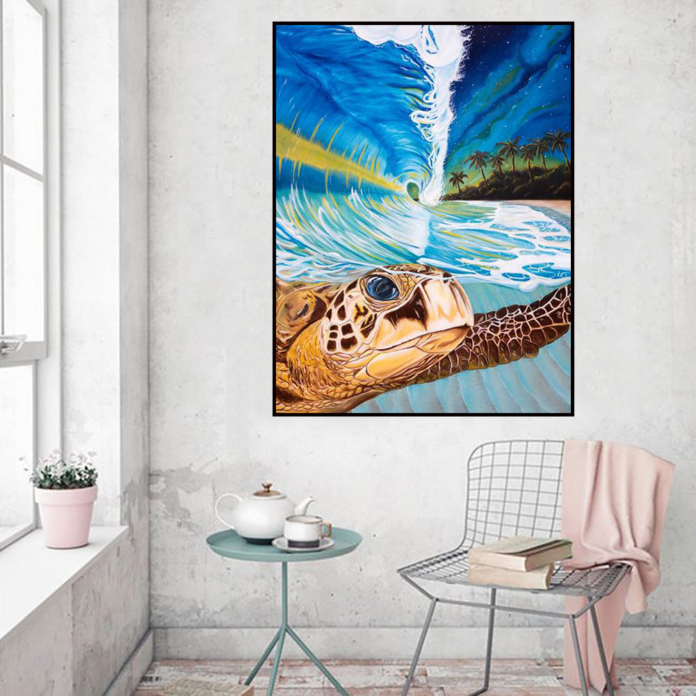HKM-464147 Digital Oil Painting Kit - Canvas 40x50cm, Includes Brushes, Paint, and Hook for Animal Art