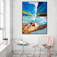 HKM-464147 Digital Oil Painting Kit - Canvas 40x50cm, Includes Brushes, Paint, and Hook for Animal Art