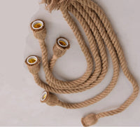 HKM-464147 Handmade Long Hemp Rope Chandelier for Creative DIY Decor