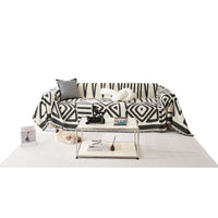 HKM-464211 Bohemian Geometric Pattern Polyester Sofa Cover Towel – Dustproof & Universal Fit for All Seasons