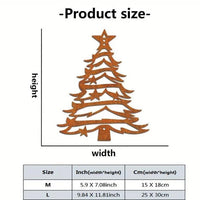 HKM-464275 Gold Metal Iron Christmas Tree Wall Decoration - Modern Home Décor 18x15cm & 30x25cm