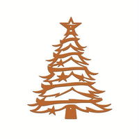 HKM-464275 Gold Metal Iron Christmas Tree Wall Decoration - Modern Home Décor 18x15cm & 30x25cm