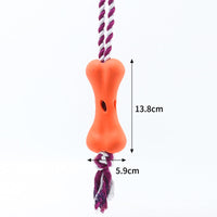 HKM-464339 Leaking Bone Rope Knot Toy for Dogs - Chewable, Boredom Relief with Beef Strips and Cheese Feature