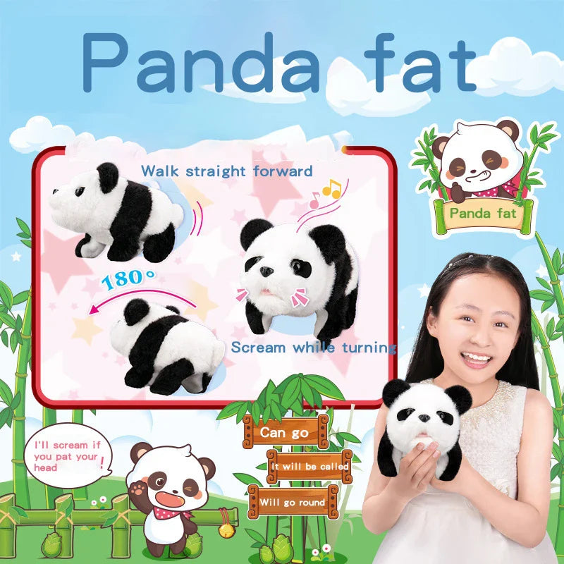 HKM-464403 Interactive Electric Plush Panda Toy for Kids - Walking Stuffed Animal Doll