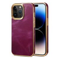 HKM-464403 Vintage Oil Wax Leather Phone Case for iPhone – Slim, Handmade, 360-Degree Protection