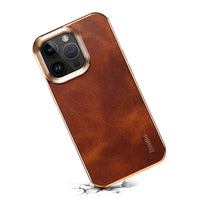 HKM-464403 Vintage Oil Wax Leather Phone Case for iPhone – Slim, Handmade, 360-Degree Protection