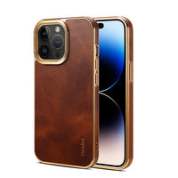 HKM-464403 Vintage Oil Wax Leather Phone Case for iPhone – Slim, Handmade, 360-Degree Protection