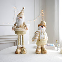 HKM-464595 Retractable Christmas Doll Decorations - Golden Snowman, Elk & Santa