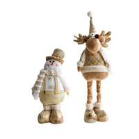 HKM-464595 Retractable Christmas Doll Decorations - Golden Snowman, Elk & Santa