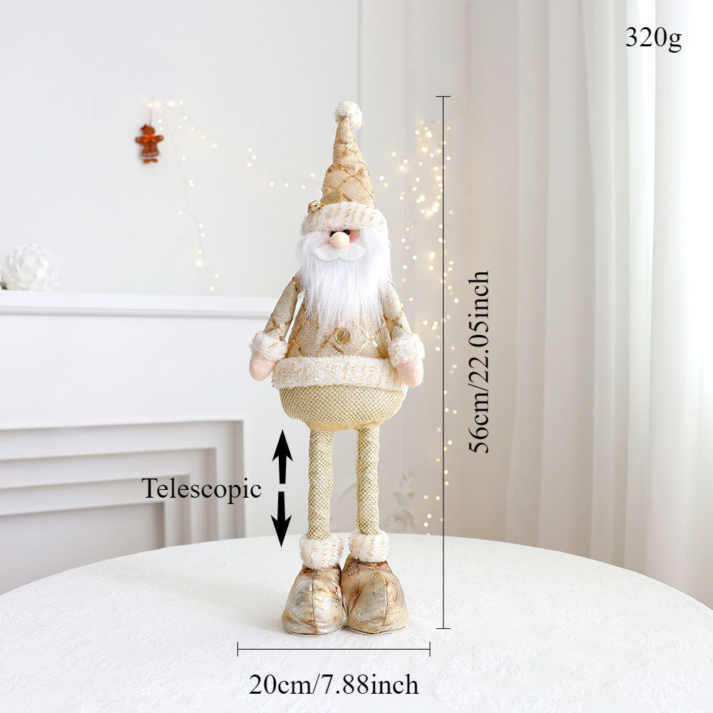 HKM-464595 Retractable Christmas Doll Decorations - Golden Snowman, Elk & Santa