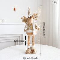 HKM-464595 Retractable Christmas Doll Decorations - Golden Snowman, Elk & Santa