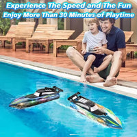 HKM-464723 High-Speed 2.4G Waterproof Remote Control Boat with Double Paddle and Lights - Ages 5 and Up
