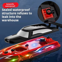 HKM-464723 High-Speed 2.4G Waterproof Remote Control Boat with Double Paddle and Lights - Ages 5 and Up
