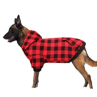 HKM-464723 Thickened Christmas Dog Clothes in Black and Red Plaid - Cozy Apparel for Small to Large Dogs