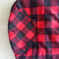 HKM-464723 Thickened Christmas Dog Clothes in Black and Red Plaid - Cozy Apparel for Small to Large Dogs