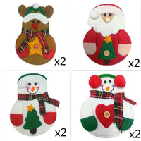 HKM-464915 Christmas Snowman Cutlery Covers for Dining Table - Set of 4 Festive Designs in Non-Woven Fabric