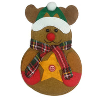 HKM-464915 Christmas Snowman Cutlery Covers for Dining Table - Set of 4 Festive Designs in Non-Woven Fabric