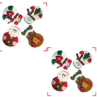 HKM-464915 Christmas Snowman Cutlery Covers for Dining Table - Set of 4 Festive Designs in Non-Woven Fabric