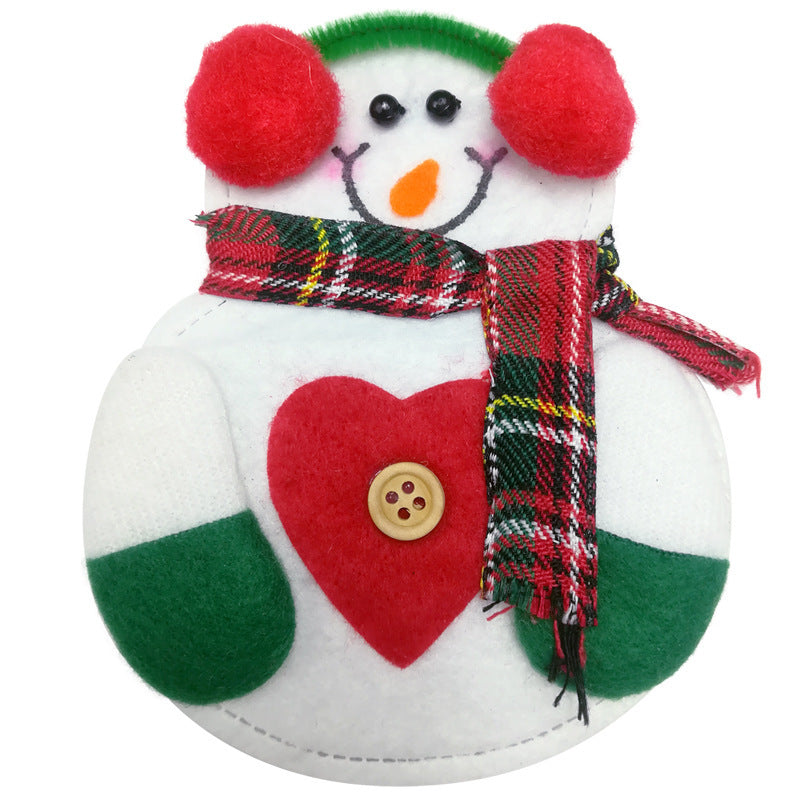 HKM-464915 Christmas Snowman Cutlery Covers for Dining Table - Set of 4 Festive Designs in Non-Woven Fabric