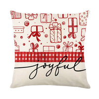 HKM-464979 Christmas Festival Linen Pillow Cover - Nordic Style Cushion Cover for Living Room and Bedroom, 45x45cm