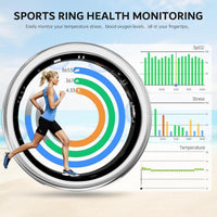 HKM-464979 Elegant Diamond Smart Ring with Heart Rate, Sleep Tracker, Activity Monitor, IP68 Waterproof Design, Fast Charging