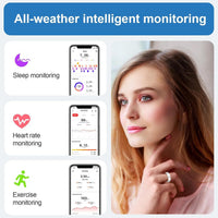 HKM-464979 Elegant Diamond Smart Ring with Heart Rate, Sleep Tracker, Activity Monitor, IP68 Waterproof Design, Fast Charging