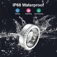 HKM-464979 Elegant Diamond Smart Ring with Heart Rate, Sleep Tracker, Activity Monitor, IP68 Waterproof Design, Fast Charging
