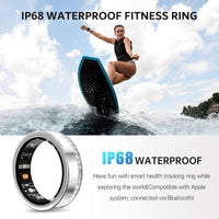 HKM-464979 Elegant Diamond Smart Ring with Heart Rate, Sleep Tracker, Activity Monitor, IP68 Waterproof Design, Fast Charging