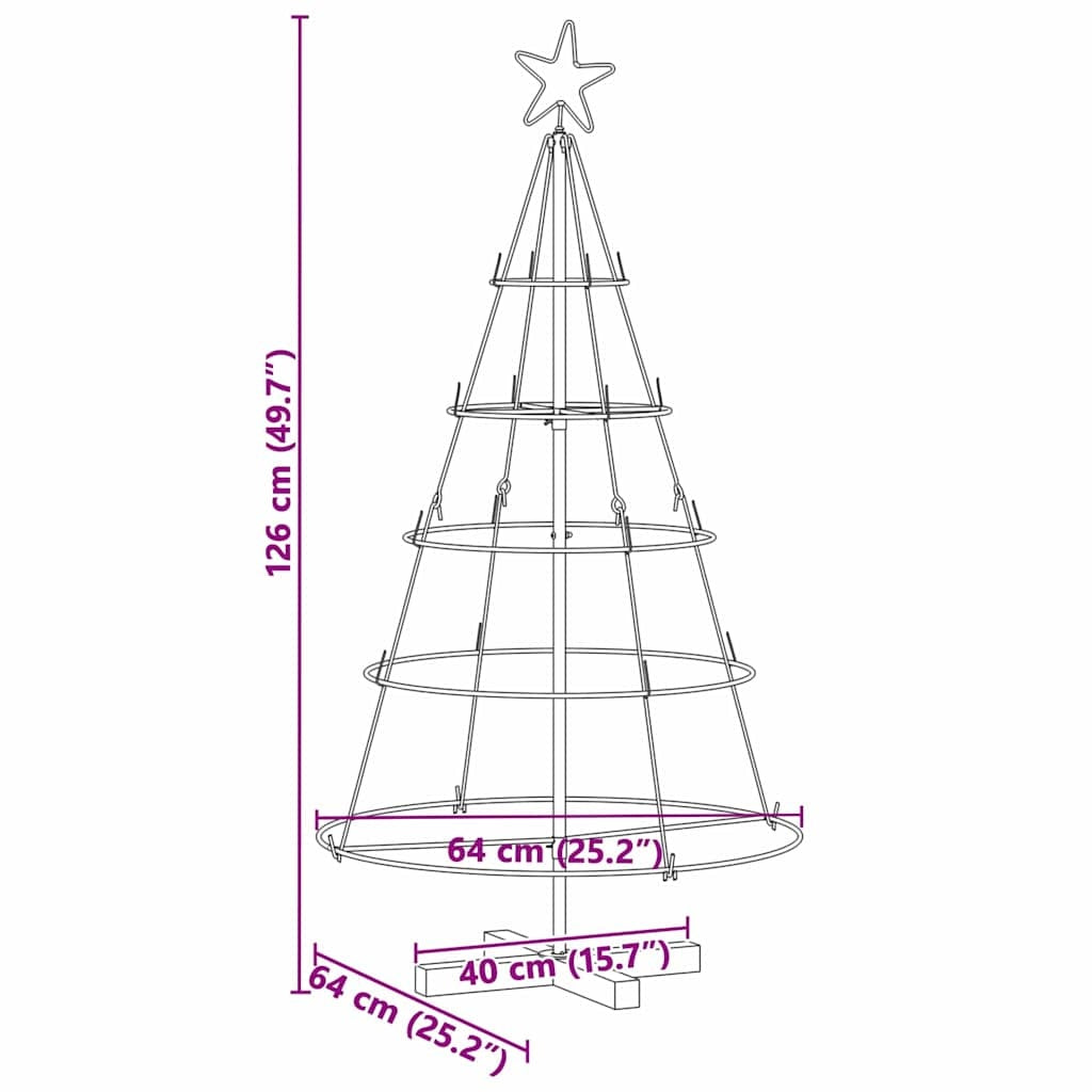 HKM-465107 Pine Cone Shaped Christmas Tree with Solid Pine Wood Stand - 125 cm