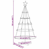 HKM-465107 Pine Cone Shaped Christmas Tree with Solid Pine Wood Stand - 125 cm