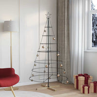HKM-465107 Pine Cone Shaped Christmas Tree with Solid Pine Wood Stand - 125 cm