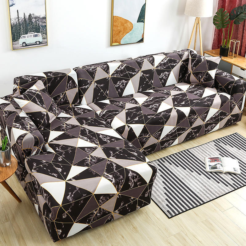 HKM-465363 Geometric Stretch Sofa Cover in Various Colors for Modular Furniture