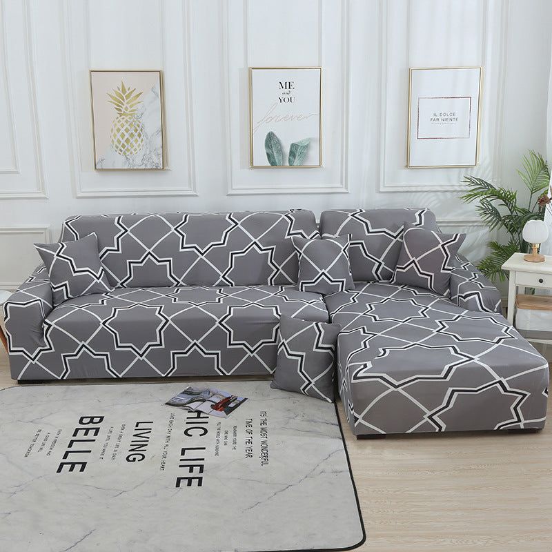 HKM-465363 Geometric Stretch Sofa Cover in Various Colors for Modular Furniture