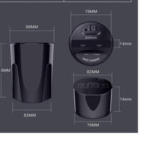 HKM-465363 Wireless Charging Cup for Cars - QI Standard, 10W Power, Includes Base and USB Output, Black