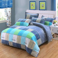 HKM-465619 Cartoon-Themed Cotton Bed Set - 4-Piece Suit for 1.2m and 1.5m Beds, 100% Cotton, 150x200 Quilt Compatible