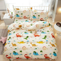 HKM-465619 Cartoon-Themed Cotton Bed Set - 4-Piece Suit for 1.2m and 1.5m Beds, 100% Cotton, 150x200 Quilt Compatible