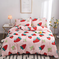 HKM-465619 Cartoon-Themed Cotton Bed Set - 4-Piece Suit for 1.2m and 1.5m Beds, 100% Cotton, 150x200 Quilt Compatible