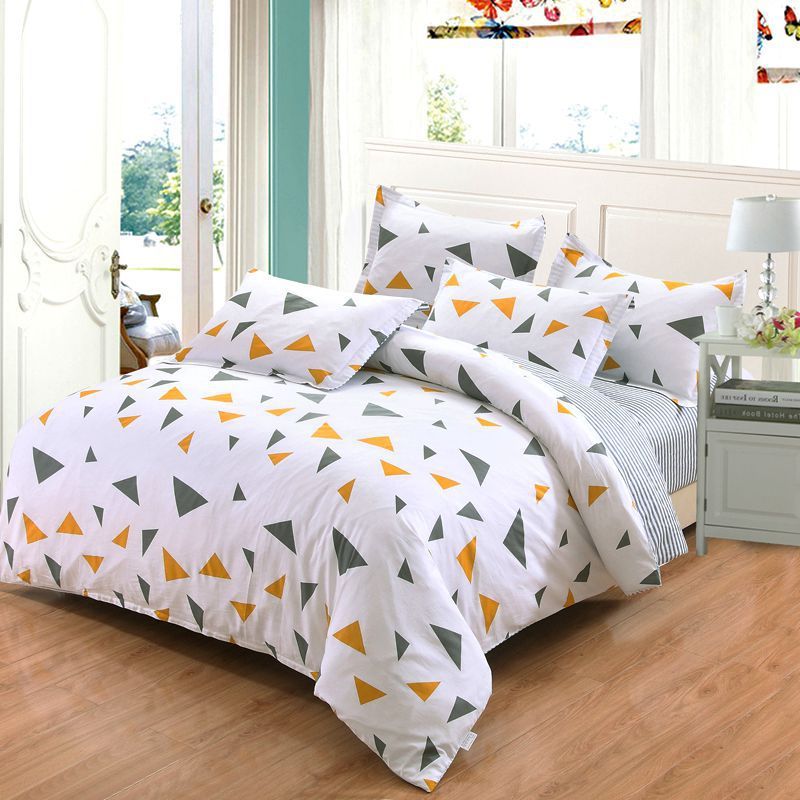 HKM-465619 Cartoon-Themed Cotton Bed Set - 4-Piece Suit for 1.2m and 1.5m Beds, 100% Cotton, 150x200 Quilt Compatible