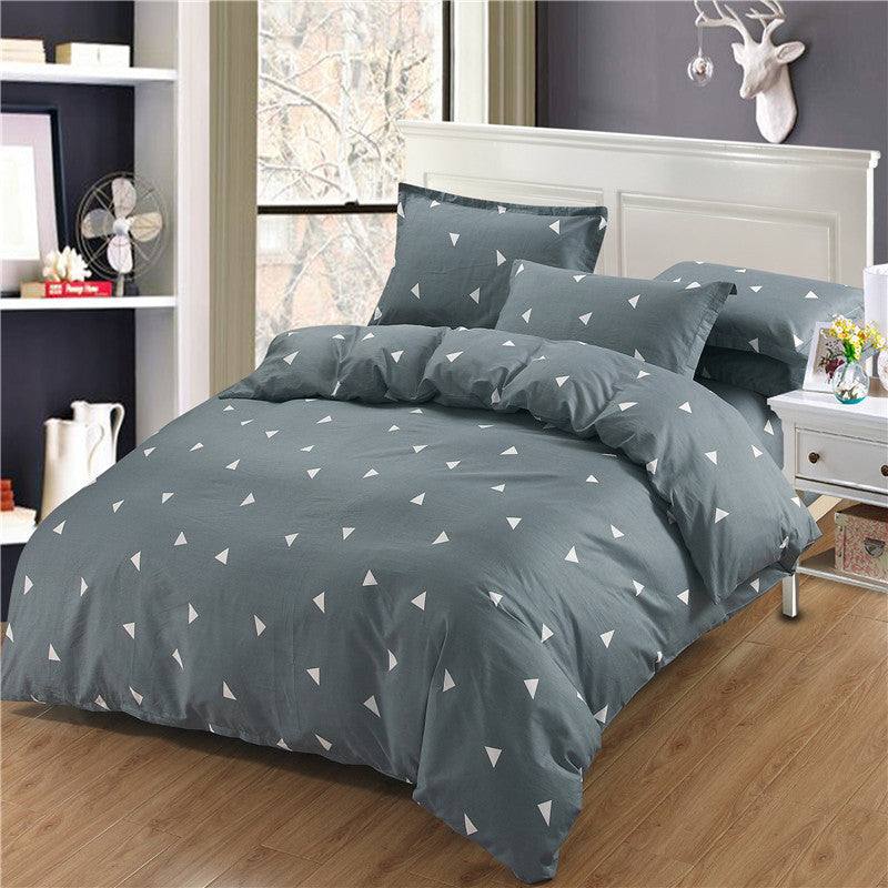 HKM-465619 Cartoon-Themed Cotton Bed Set - 4-Piece Suit for 1.2m and 1.5m Beds, 100% Cotton, 150x200 Quilt Compatible