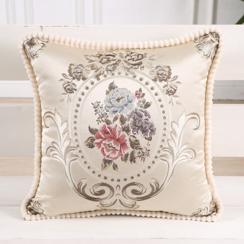 HKM-465747 European Style Embroidered Cushion with PP Cotton Filling for Living Room and Outdoor Use