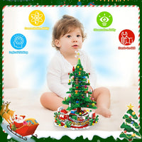HKM-465747 LED Christmas Tree Building Set with 24-Day Countdown Calendar for Kids Ages 3-6