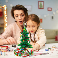 HKM-465747 LED Christmas Tree Building Set with 24-Day Countdown Calendar for Kids Ages 3-6