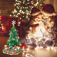HKM-465747 LED Christmas Tree Building Set with 24-Day Countdown Calendar for Kids Ages 3-6
