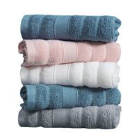 HKM-465875 Pure Cotton Hand Towel in Noble Blue, Gentleman Gray, Cherry Blossom Pink, and Pearl White