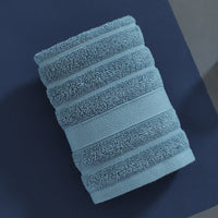 HKM-465875 Pure Cotton Hand Towel in Noble Blue, Gentleman Gray, Cherry Blossom Pink, and Pearl White