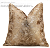 HKM-466131 Luxurious Gold Striped Pillow Covers – 30x50cm, 45x45cm & 50x50cm Polyester Cushions